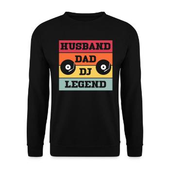 Husband Dad Dj Legend - Unisex Sweatshirt - black - Front - Alina (178cm) & Michal (187cm)