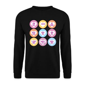 Sag ja nein vielleicht Optionen Erstes Date - Unisex Pullover - Schwarz - Vorne - Alina (178cm) & Michal (187cm)