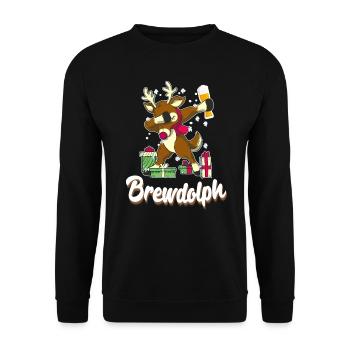 Brewdolph Funny Beer Lover Reindeer - Unisex Sweatshirt - black - Front - Alina (178cm) & Michal (187cm)