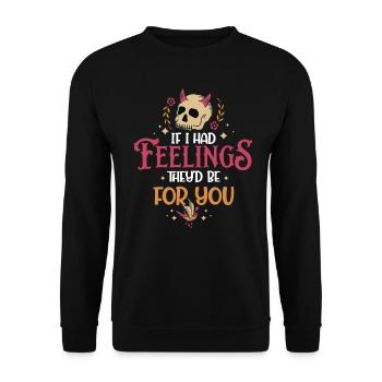 Sie wären für dich Anti-Valentinstag - Unisex Pullover - Schwarz - Vorne - Alina (178cm) & Michal (187cm)