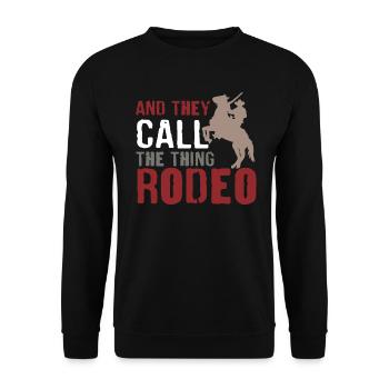 Ils appellent The Thing Rodeo Country Cowboy - Sweat-shirt Unisexe - noir - Devant - Alina (178cm) & Michal (187cm)