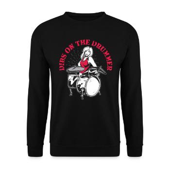 Dibs On The Drummer - Unisex Sweatshirt - black - Front - Alina (178cm) & Michal (187cm)