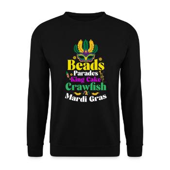 Perles Parades Kingcake Mardi Gras - Sweat-shirt Unisexe - noir - Devant - Alina (178cm) & Michal (187cm)