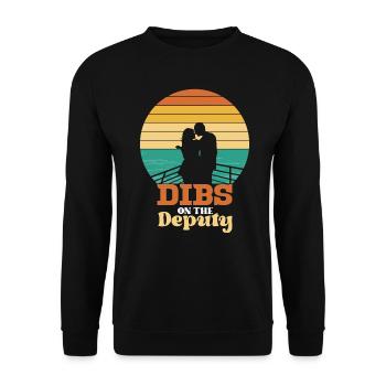 Dibs On The Deputy - Unisex Sweatshirt - black - Front - Alina (178cm) & Michal (187cm)