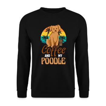 Kaffee Und Mein Pudelhund Besitzer - Unisex Pullover - Schwarz - Vorne - Alina (178cm) & Michal (187cm)