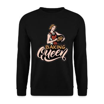 Baking Queen Baker Quote - Unisex Sweatshirt - black - Front - Alina (178cm) & Michal (187cm)
