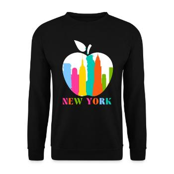 New York - Unisex Pullover - Schwarz - Vorne - Alina (178cm) & Michal (187cm)