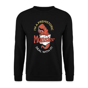 Je suis un dinosaure Trex monstre préhistorique - Sweat-shirt Unisexe - noir - Devant - Alina (178cm) & Michal (187cm)