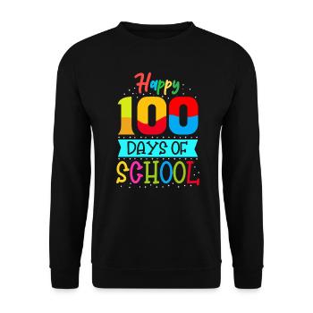 Happy Hundred Days Of School - Unisex Sweatshirt - black - Front - Alina (178cm) & Michal (187cm)