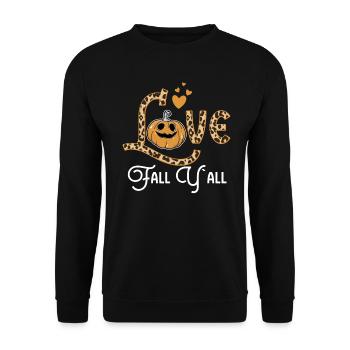 Love Fall Y`All Thanksgiving Halloween - Unisex Sweatshirt - black - Front - Alina (178cm) & Michal (187cm)