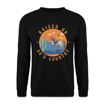 Raised On 90`s Country Music - Unisex Sweatshirt - black - Front - Alina (178cm) & Michal (187cm)