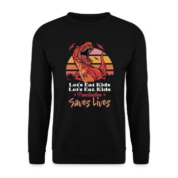 Punctuation Saves Lives English - Unisex Sweatshirt - black - Front - Alina (178cm) & Michal (187cm)