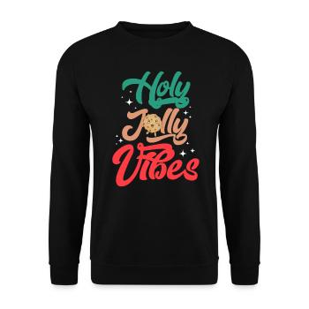 Holy Jolly Vibes - Unisex Sweatshirt - black - Front - Alina (178cm) & Michal (187cm)