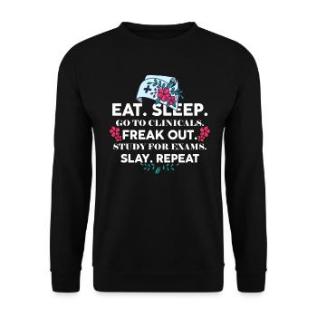 Étudiante en sciences infirmières Future infirmière - Sweat-shirt Unisexe - noir - Devant - Alina (178cm) & Michal (187cm)