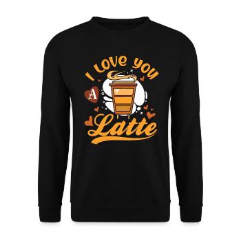 Je t’aime un café au lait Saint-Valentin - Sweat-shirt Unisexe - noir - Devant - Alina (178cm) & Michal (187cm)