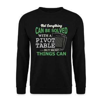 Pivot Table Spreadsheet Nerd Accountant - Unisex Sweatshirt - black - Front - Alina (178cm) & Michal (187cm)