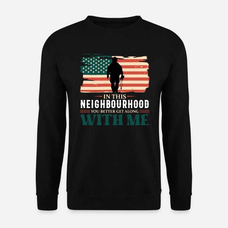 Patriotische Veteranen-Nachbarschaft - Unisex Pullover - Schwarz