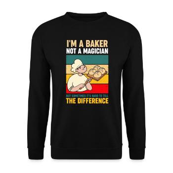 Je suis un boulanger, pas un magicien amateur de pâtisserie - Sweat-shirt Unisexe - noir - Devant - Alina (178cm) & Michal (187cm)