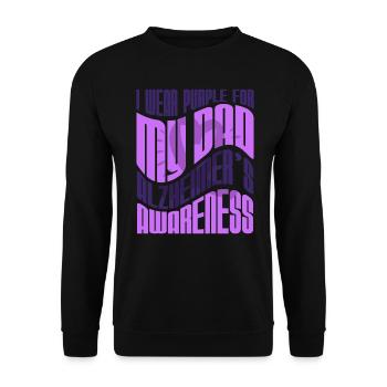Je porte du violet pour mon père Alzheimer - Sweat-shirt Unisexe - noir - Devant - Alina (178cm) & Michal (187cm)