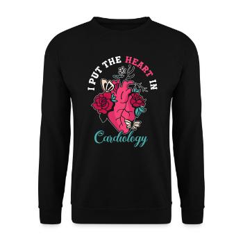 Put The Heart In Cardiology Cardiologist - Unisex Sweatshirt - black - Front - Alina (178cm) & Michal (187cm)
