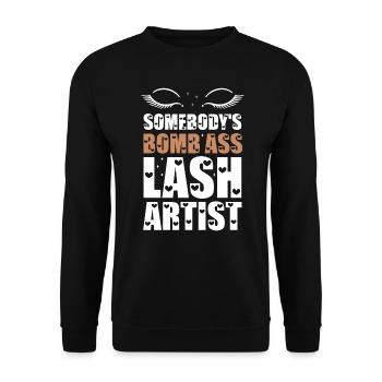 Somebody's Bomb Ass Lash Artist - Unisex Sweatshirt - black - Front - Alina (178cm) & Michal (187cm)