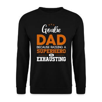 Gardien de but de hockey sur glace Papa Super-héros Père - Sweat-shirt Unisexe - noir - Devant - Alina (178cm) & Michal (187cm)