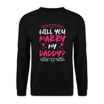 Voulez-vous épouser ma proposition de papa - Sweat-shirt Unisexe - noir - Devant - Alina (178cm) & Michal (187cm)