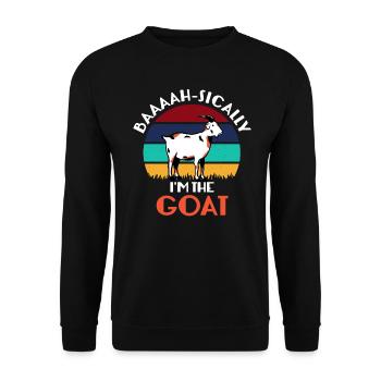 Baaaah-Sically Je suis la chèvre drôle de dicton - Sweat-shirt Unisexe - noir - Devant - Alina (178cm) & Michal (187cm)