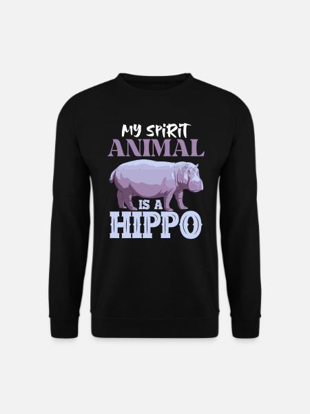 Nilpferd Mama Mein Krafttier Ist Ein Nilpferd - Unisex Pullover - Schwarz