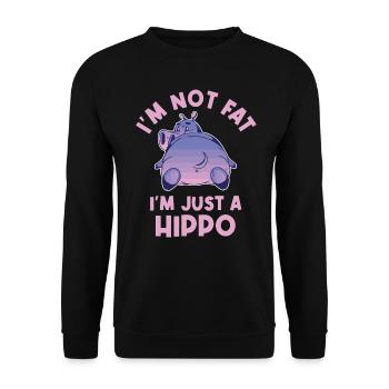 Je ne suis pas gros, je suis juste un amoureux des hippopotames - Sweat-shirt Unisexe - noir - Devant - Alina (178cm) & Michal (187cm)