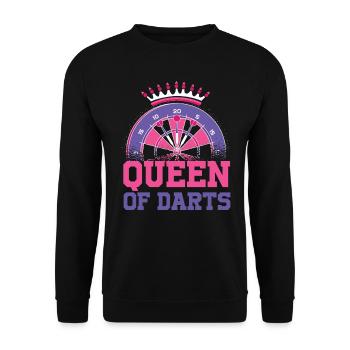 Reine des fléchettes Drôle de Dart Dicton - Sweat-shirt Unisexe - noir - Devant - Alina (178cm) & Michal (187cm)