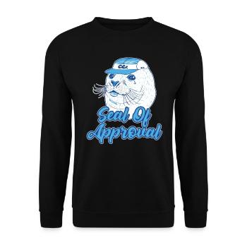 Funny Seal Of Approval - Unisex Sweatshirt - black - Front - Alina (178cm) & Michal (187cm)