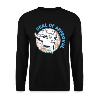 Seal Of Approval Funny - Unisex Sweatshirt - black - Front - Alina (178cm) & Michal (187cm)