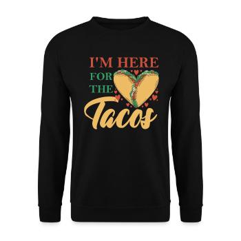 Je suis ici pour les tacos cuisine mexicaine - Sweat-shirt Unisexe - noir - Devant - Alina (178cm) & Michal (187cm)