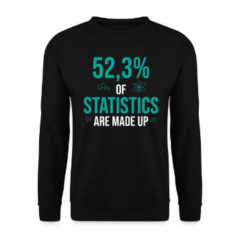 52% des statistiques sont inventées - Sweat-shirt Unisexe - noir - Devant - Alina (178cm) & Michal (187cm)