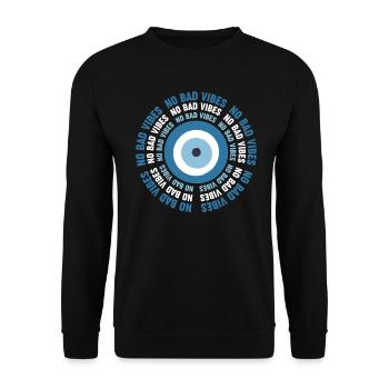 Evil Blue Eye Nazar Turc Grec - Sweat-shirt Unisexe - noir - Devant - Alina (178cm) & Michal (187cm)