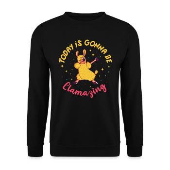 Today Is Gonna Be Llamazing Funny Llama - Unisex Sweatshirt - black - Front - Alina (178cm) & Michal (187cm)
