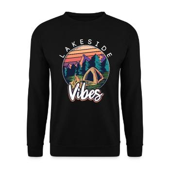 Lakeside Vibes Mode - Unisex Sweatshirt - black - Front - Alina (178cm) & Michal (187cm)