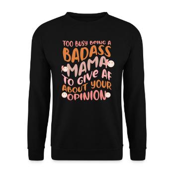 Badass Confiant Reine Sassy Mère Célibataire - Sweat-shirt Unisexe - noir - Devant - Alina (178cm) & Michal (187cm)