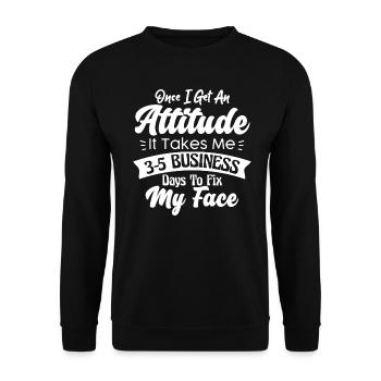 Excellence Is An Attitude Kinda Emotionless - Unisex Sweatshirt - black - Front - Alina (178cm) & Michal (187cm)