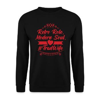 Tradwife Stay At Home Mom Christian Wife - Unisex Sweatshirt - black - Front - Alina (178cm) & Michal (187cm)