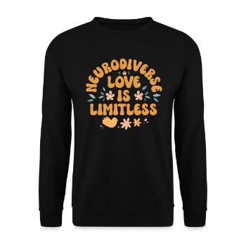 Neurodiverse Ehe inklusive Liebespaar - Unisex Pullover - Schwarz - Vorne - Alina (178cm) & Michal (187cm)