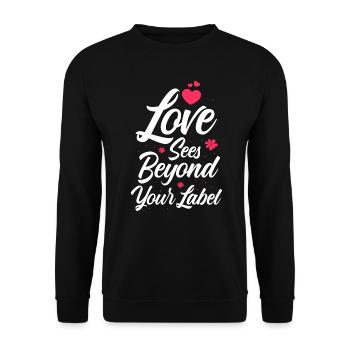 Neurodiverse Ehe jenseits Ihres Etiketts - Unisex Pullover - Schwarz - Vorne - Alina (178cm) & Michal (187cm)