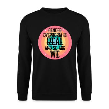 Es gibt mehr als 2 Geschlechter Gleichheit Gerechtigkeit - Unisex Pullover - Schwarz - Vorne - Alina (178cm) & Michal (187cm)