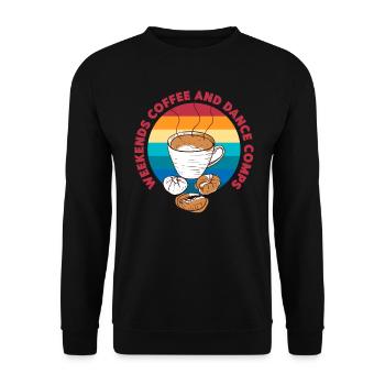 Wochenenden Kaffee Und Tanz Comps Ballett Lateinamerikanischer Tanz - Unisex Pullover - Schwarz - Vorne - Alina (178cm) & Michal (187cm)