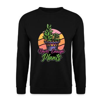 Jamais assez de plantes Jardinage - Sweat-shirt Unisexe - noir - Devant - Alina (178cm) & Michal (187cm)