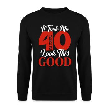 Vierzig Sassy Geburtstag - Unisex Pullover - Schwarz - Vorne - Alina (178cm) & Michal (187cm)
