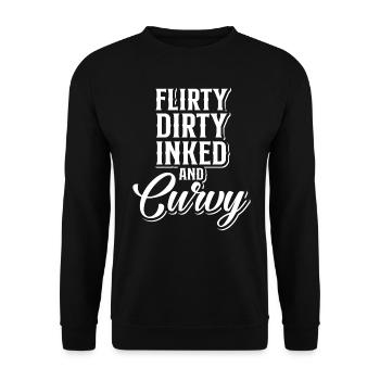 Metal Rock Flirty Dirty Inked Curvy - Unisex Sweatshirt - black - Front - Alina (178cm) & Michal (187cm)