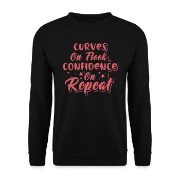 Confident Curvy Chick Self-Love Pride - Unisex Sweatshirt - black - Front - Alina (178cm) & Michal (187cm)