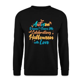 L’autisme ne me fait pas peur Papillon de fête d’Halloween - Sweat-shirt Unisexe - noir - Devant - Alina (178cm) & Michal (187cm)